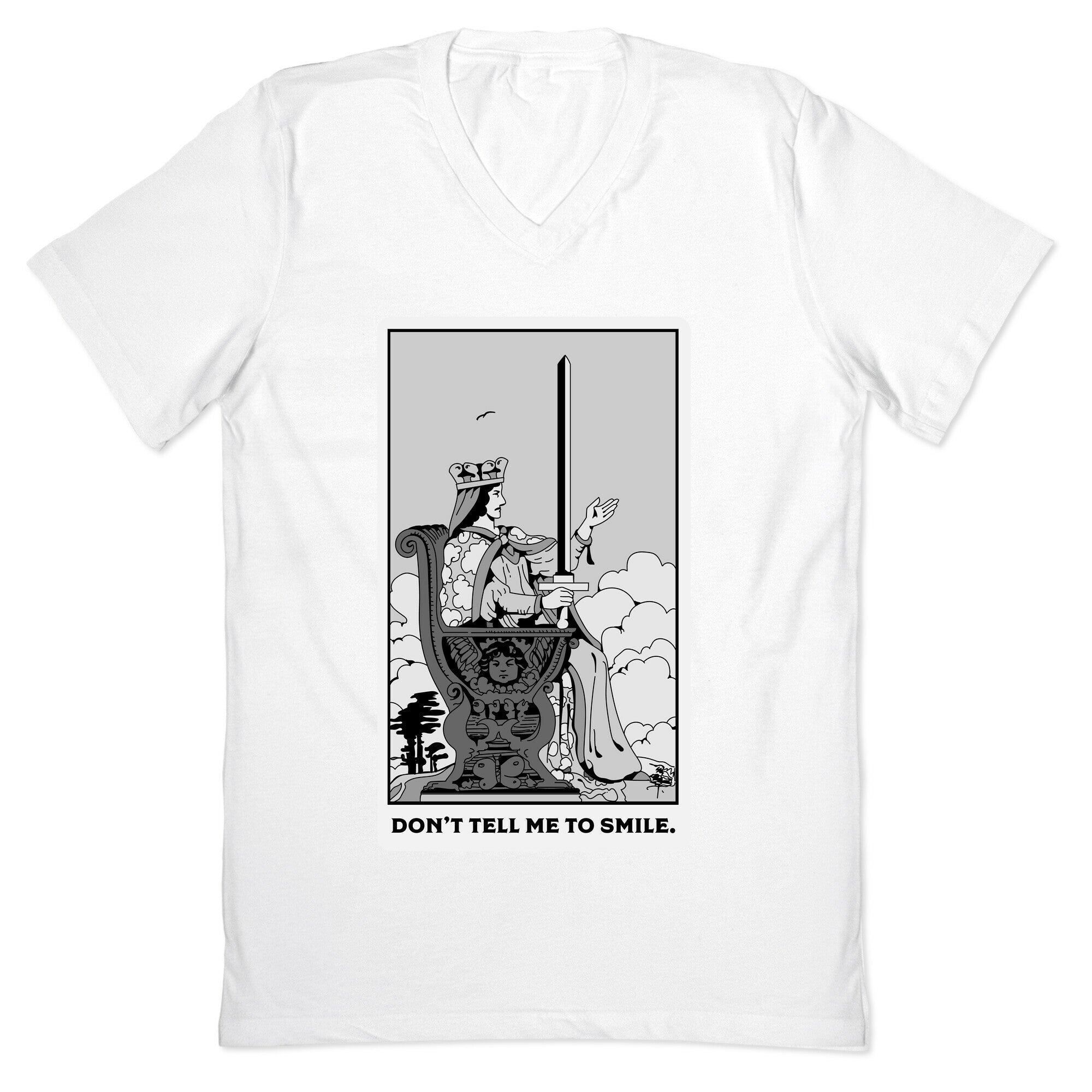 Don't Tell Me To Smile (Queen Of Swords Tarot) V-Neck
